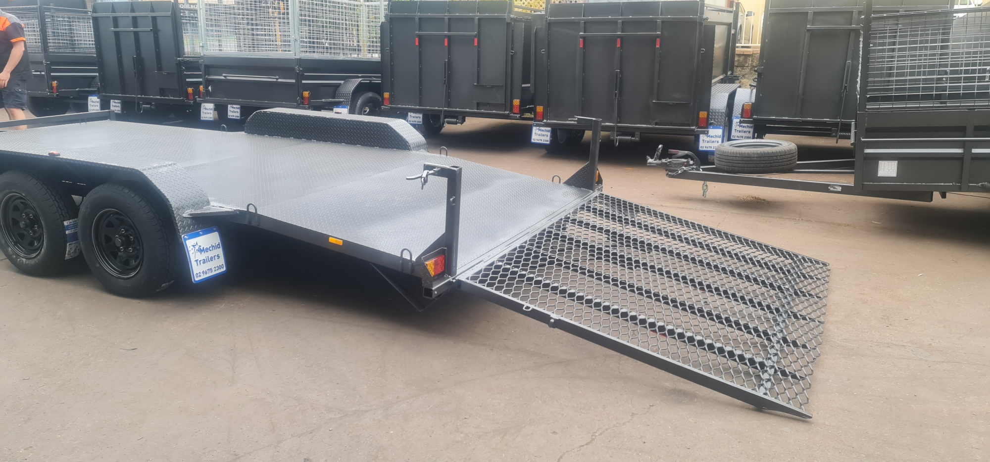 16×6.6ft Car Trailer 2.8tn with Drop Down Hard Mesh Ramp 1500mm High