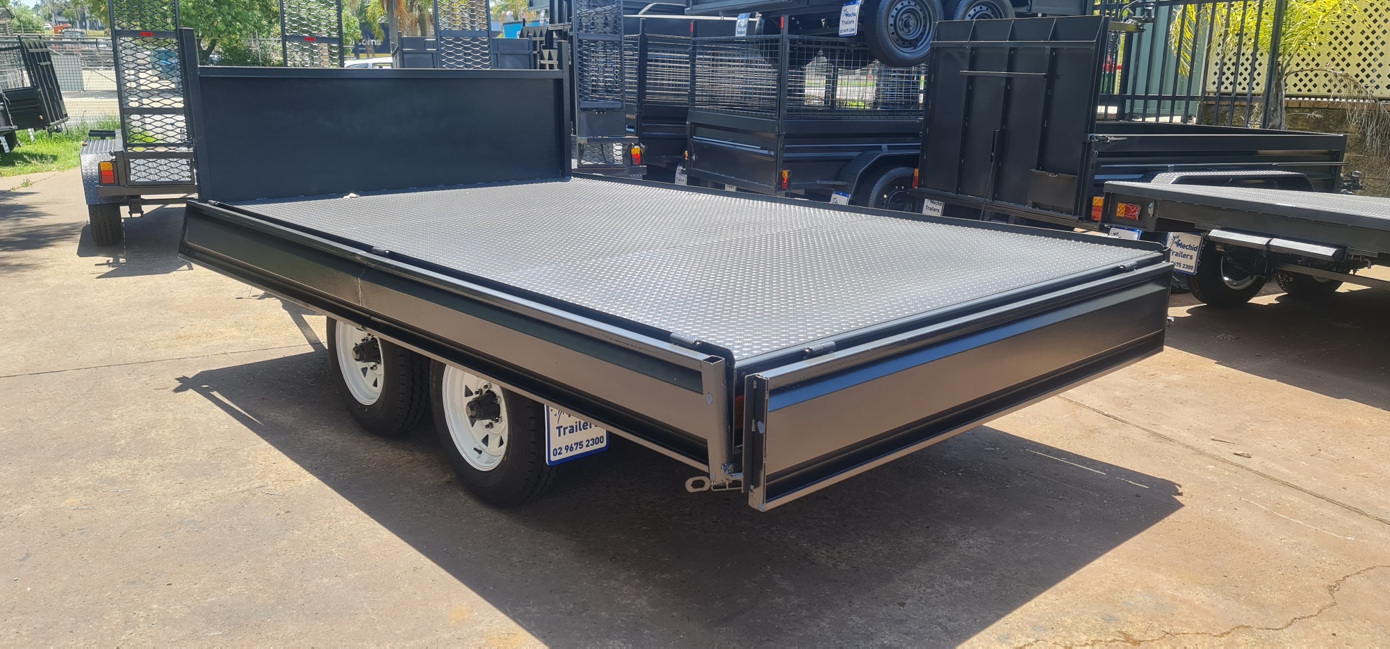 12×7 Table Top Trailer with drop down sides 3500kgs GVM
