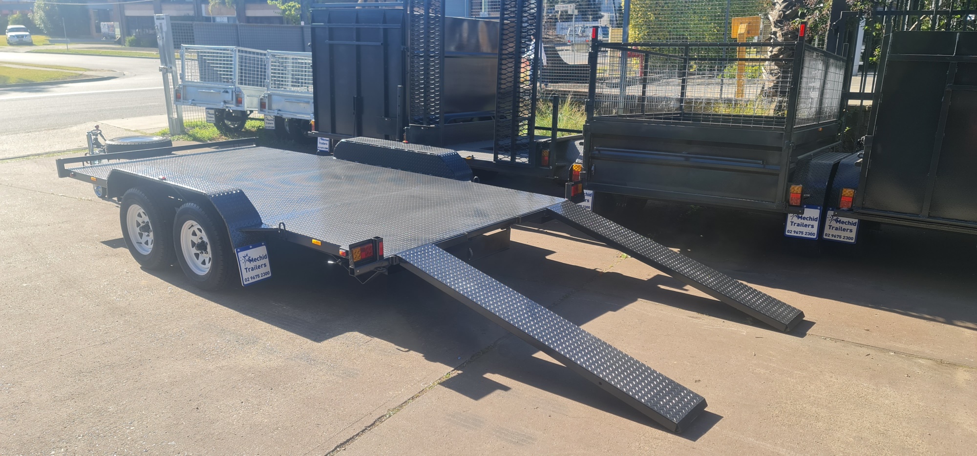 14×6.6ft Car Trailer 2800kgs GVM with Electric Brakes on Four Wheels