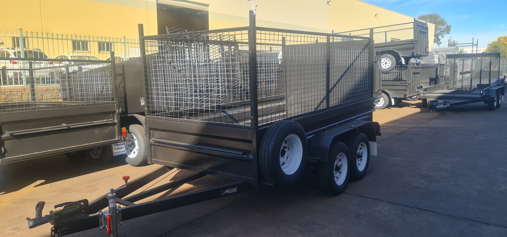 10×5 Box Trailer with the Ramp and 900mm Cage