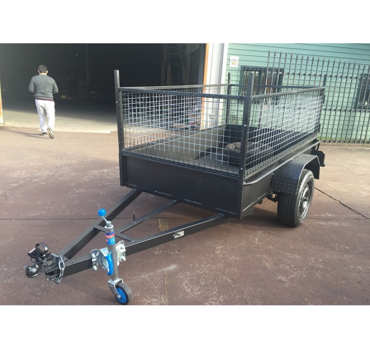 7×4 Box Trailer Low Side with 600mm Cage