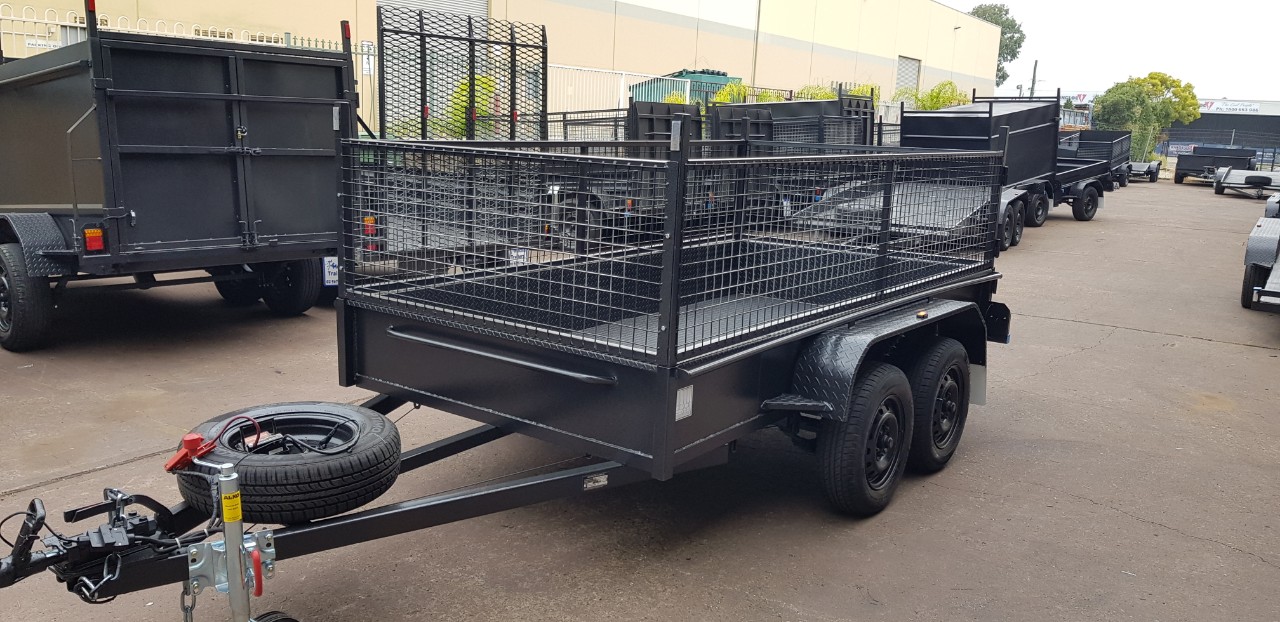 10×5 Tandem Box Trailer Low Side with 600mm Cage