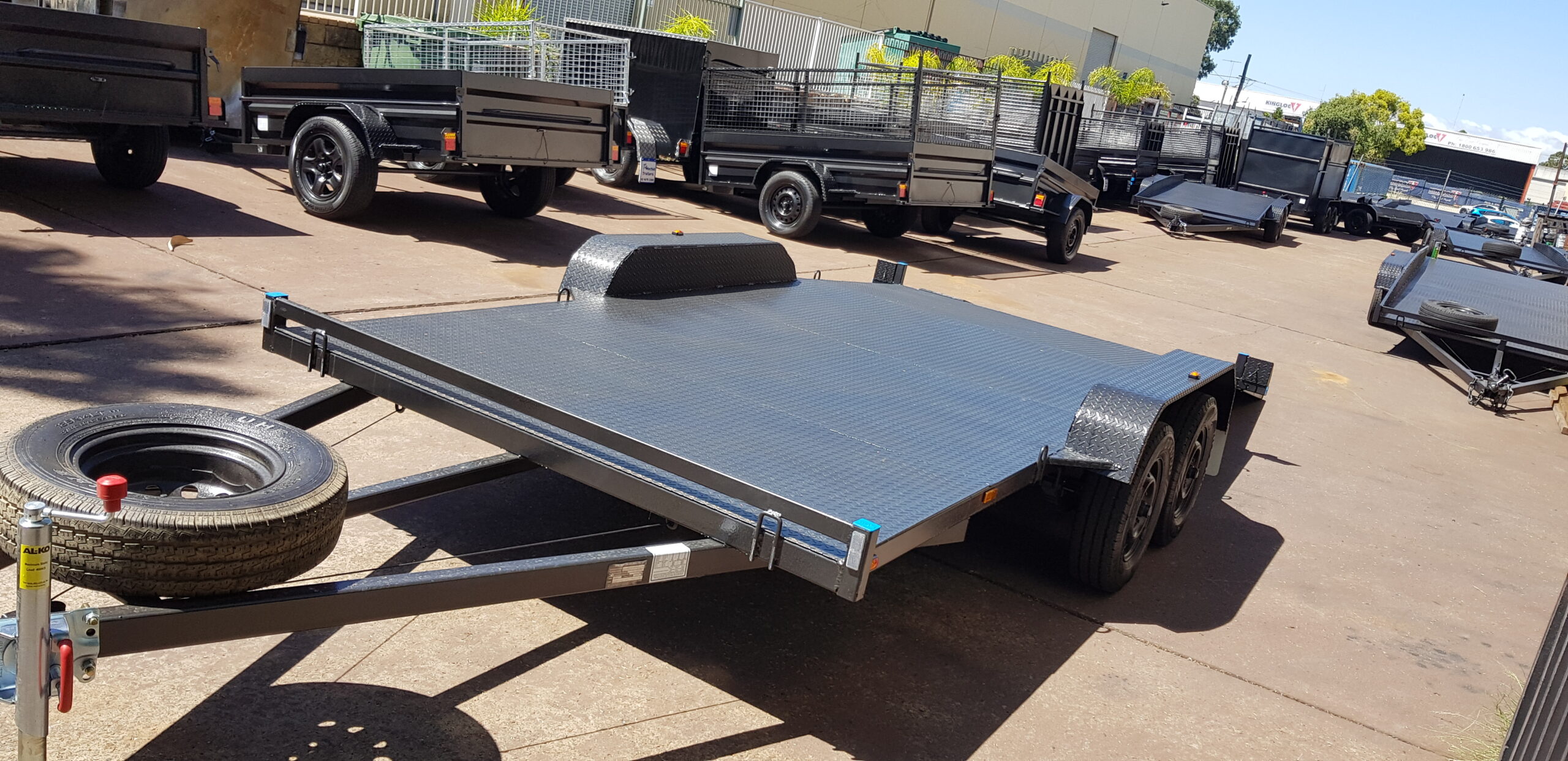 15×6.6ft Beaver Tail Car Trailer 2000kgs GVM